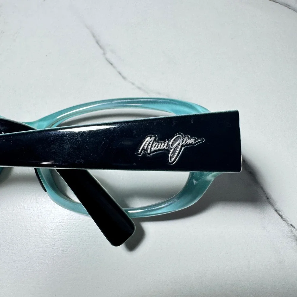 Maui Jim MJ219 Punchbowl Black Teal Rectangular Eyeglass Sunglasses Frames Italy